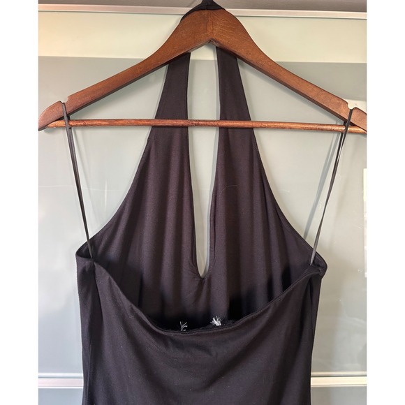 Reformation Black Halter Neck Maxi  Midi Dress Lined - Picture 6 of 8
